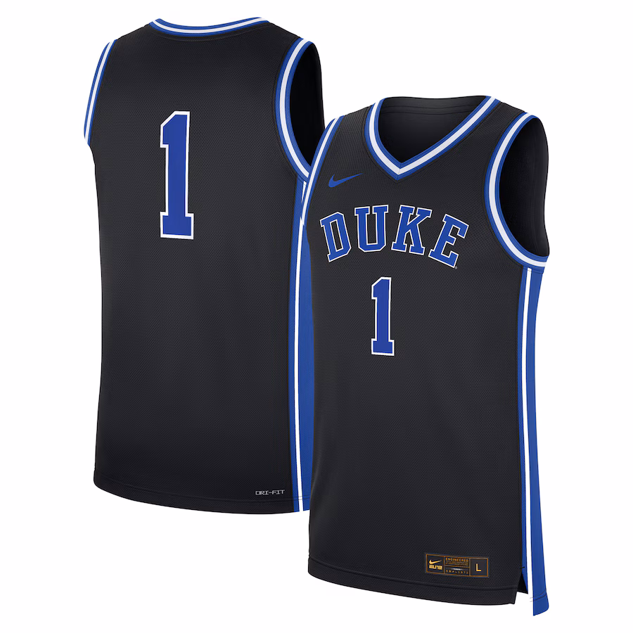 Men's Nike #1 Black Duke Blue Devils Alternate Replica Jersey - Jersey