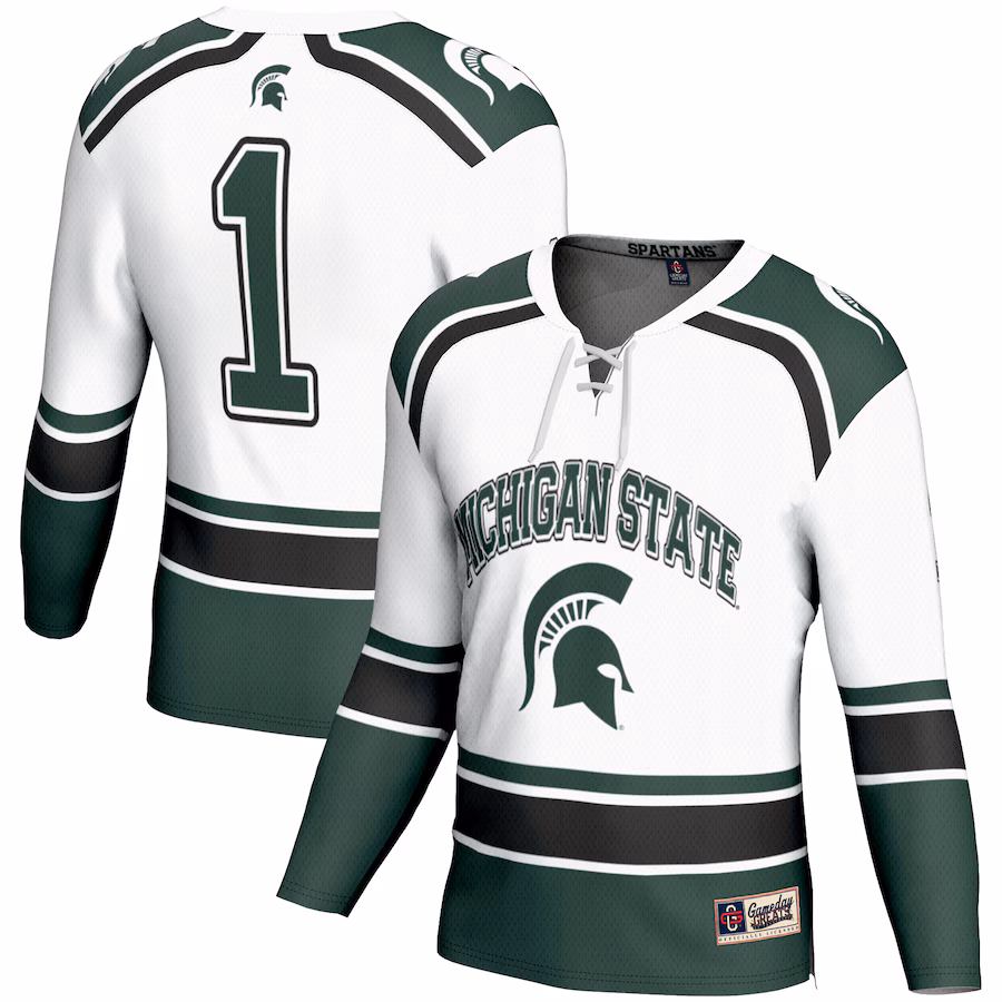 Youth GameDay Greats #1 White Michigan State Spartans Hockey Jersey - Jersey