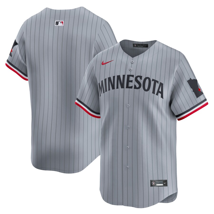 Men's Minnesota Twins  Nike Gray Road Limited Jersey - Jersey