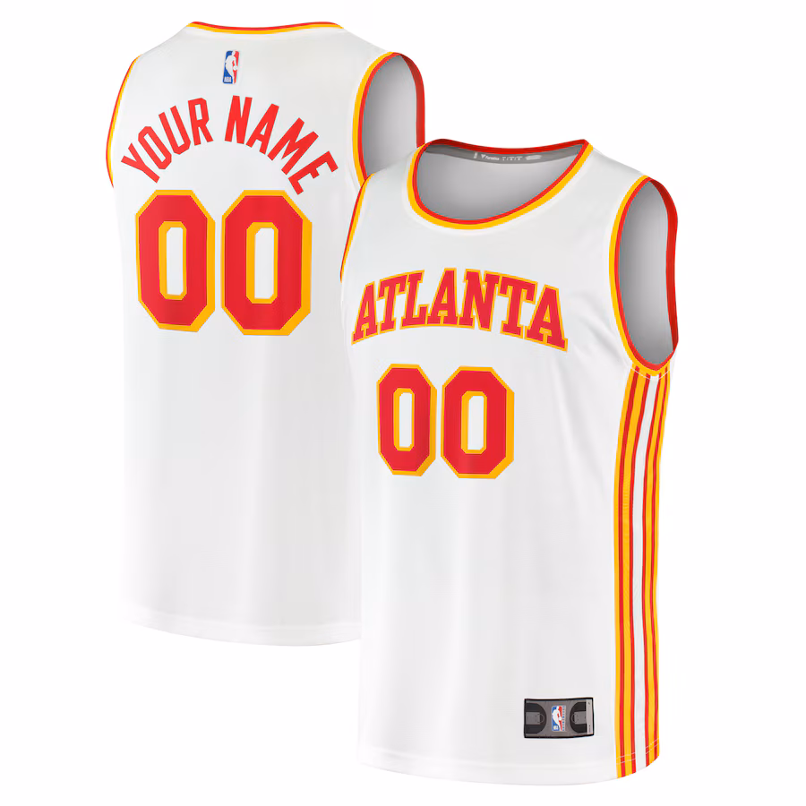 Youth Atlanta Hawks  Fanatics White Fast Break Replica Custom Jersey - Association Edition - Jersey