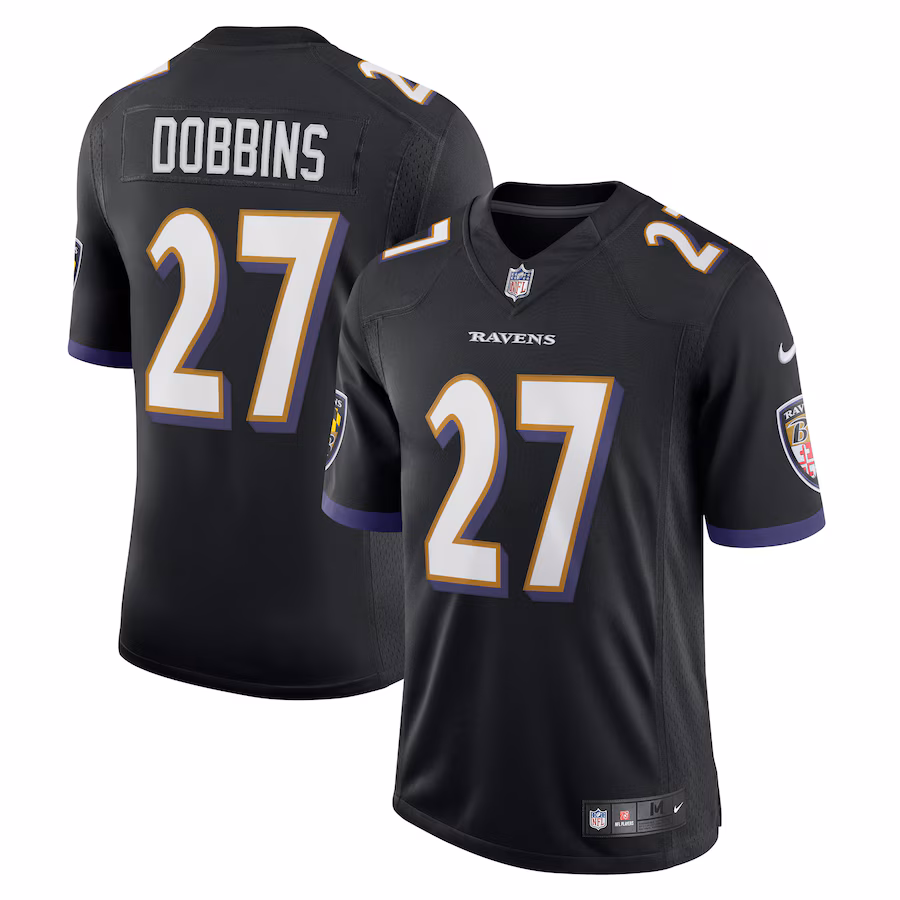 Men's Baltimore Ravens J.K. Dobbins Nike Black Vapor Limited Jersey - Jersey