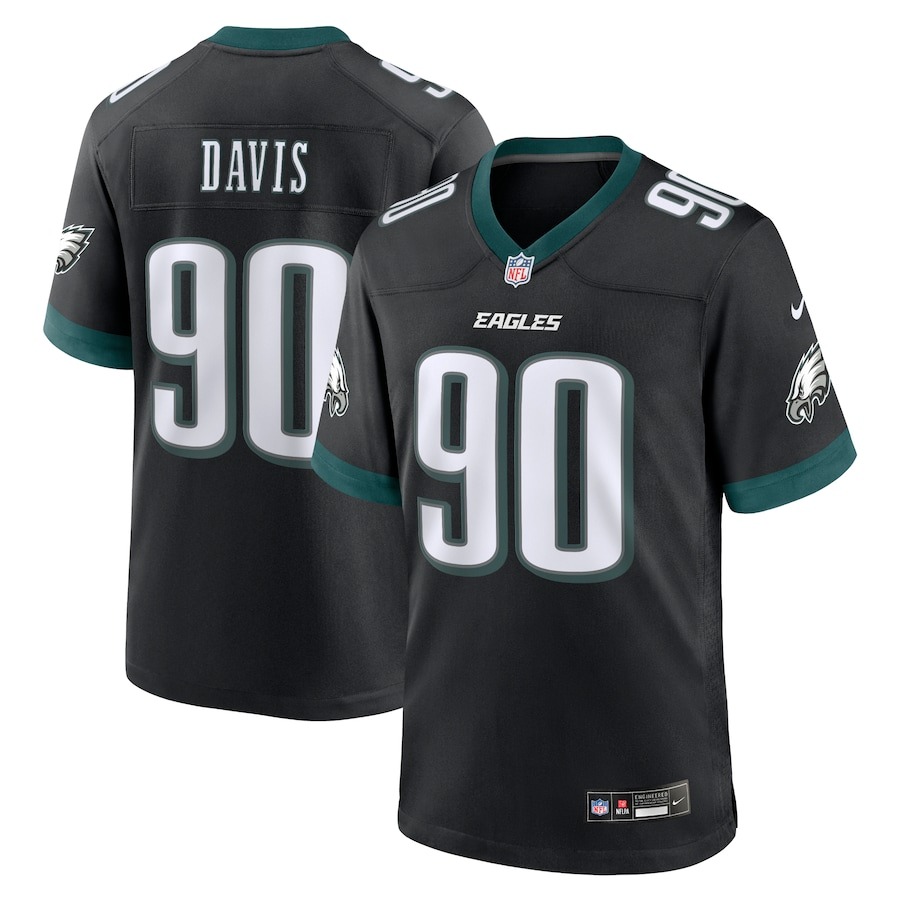 Men's Philadelphia Eagles Jordan Davis Nike Black Alternate Game Jersey - Jersey