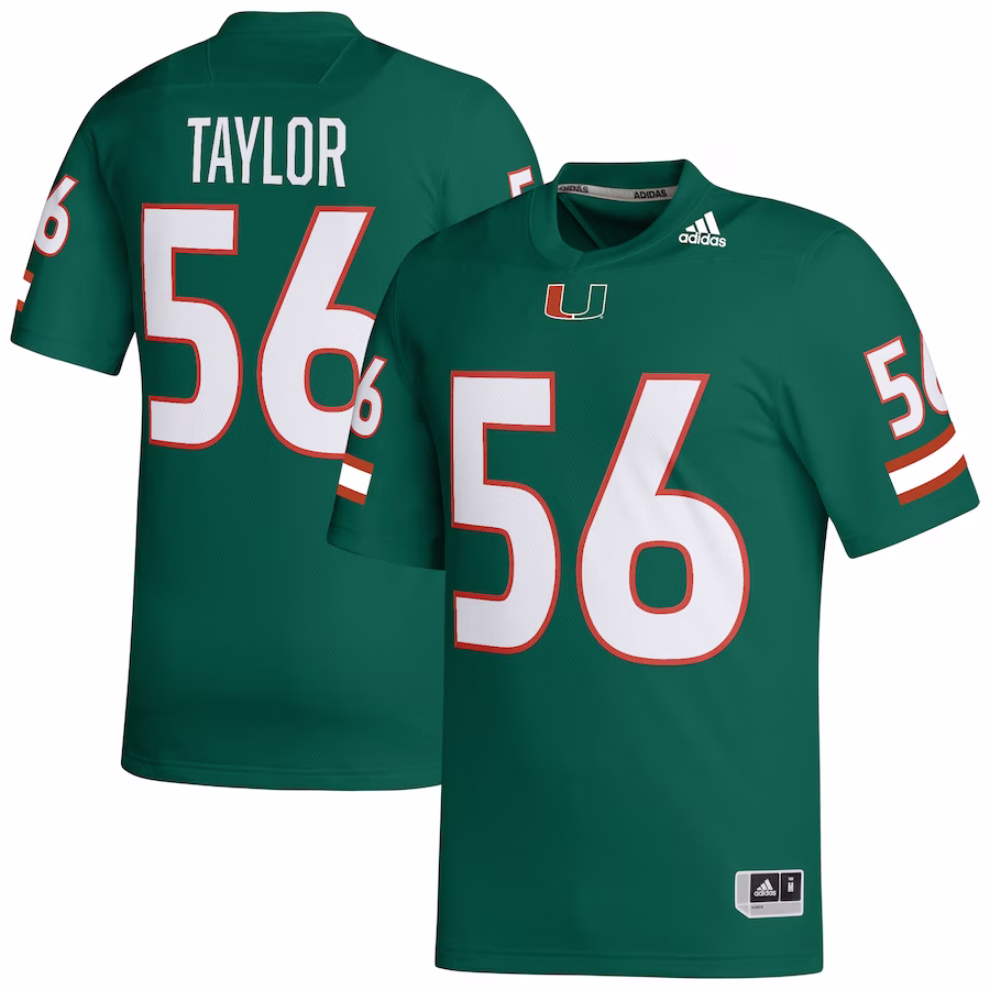 Leonard Taylor Miami Hurricanes adidas NIL Football Player Jersey - Green - Jersey