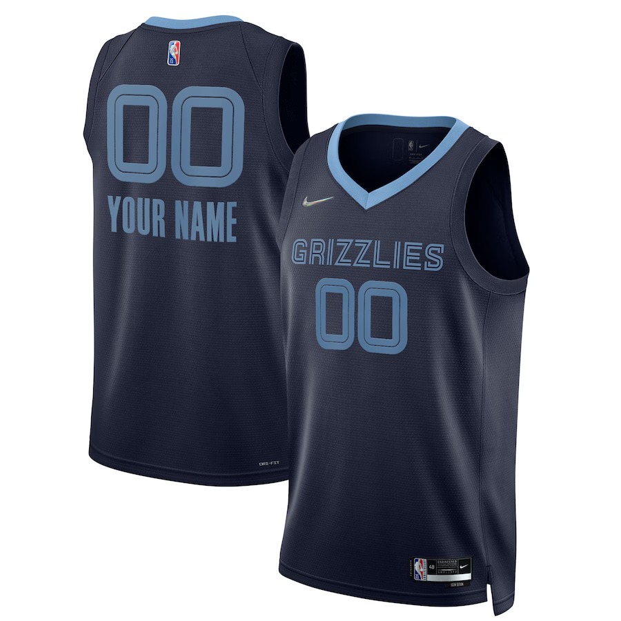 Men's Memphis Grizzlies Nike Navy 2021/22 Diamond Swingman Custom Jersey - Icon Edition - Jersey
