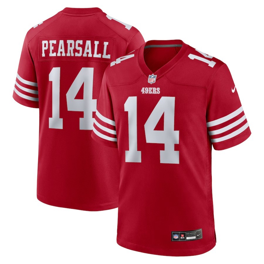 Men's San Francisco 49ers Ricky Pearsall Nike Scarlet Player Game Jersey - Jersey