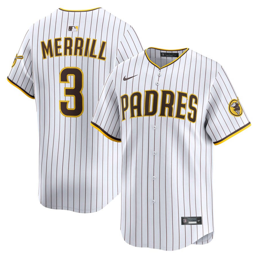 Men's San Diego Padres Jackson Merrill Nike White Home Limited Player Jersey - Jersey