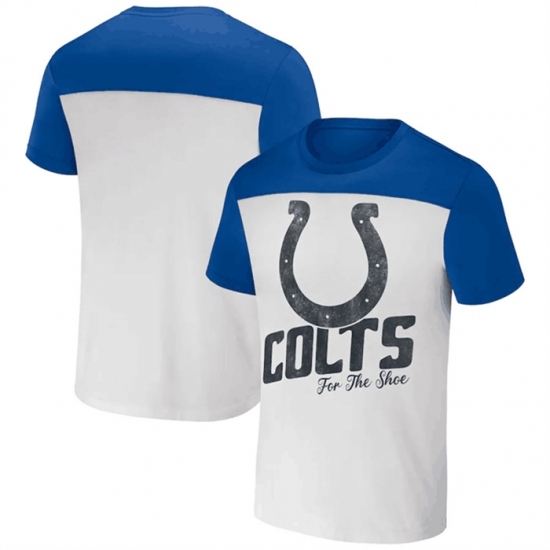 Men's Indianapolis Colts Cream Blue X Darius Rucker Collection Colorblocked T Shirt - Jersey