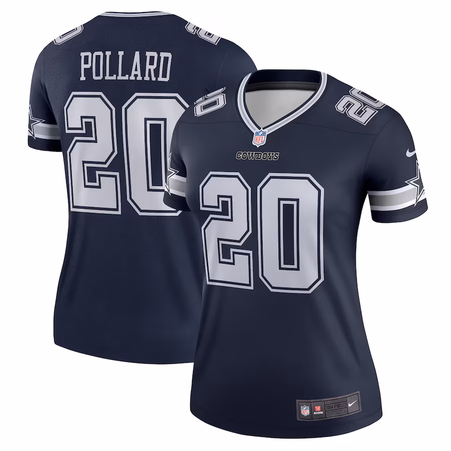 Women's Dallas Cowboys Tony Pollard Nike Navy Legend Player Performance Top - Jersey