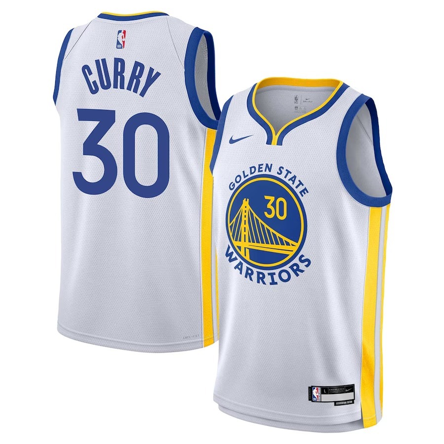 Youth Golden State Warriors Stephen Curry Nike White Swingman Jersey - Association Edition - Jersey