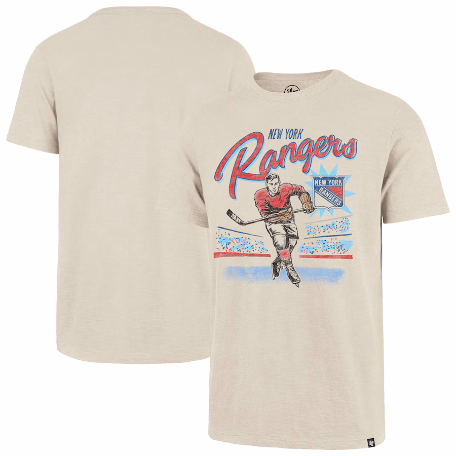 Men's New York Rangers '47 Natural Hockey Player Golden Age Scrum T-Shirt - Jersey