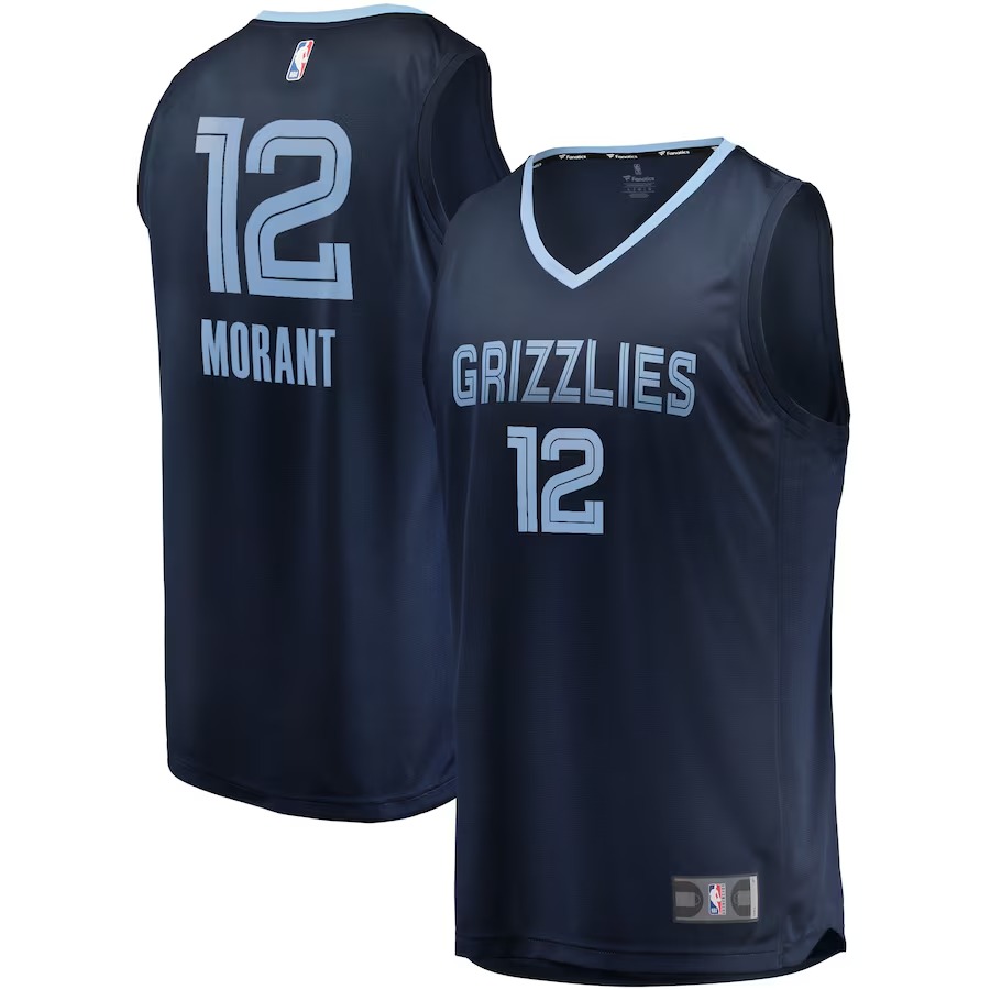 Men's Memphis Grizzlies Ja Morant Fanatics Navy Replica Fast Break Jersey - Icon Edition - Jersey