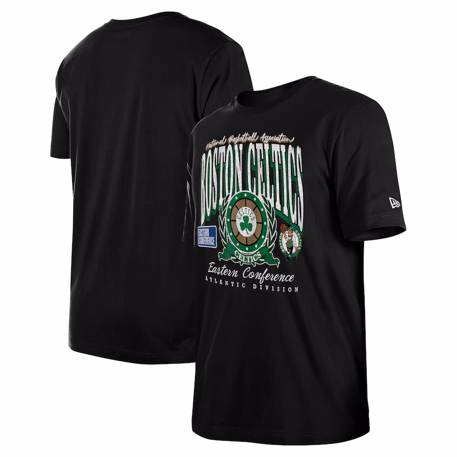 Unisex Boston Celtics  New Era Black Oversized Essentials Boxy T-Shirt - Jersey
