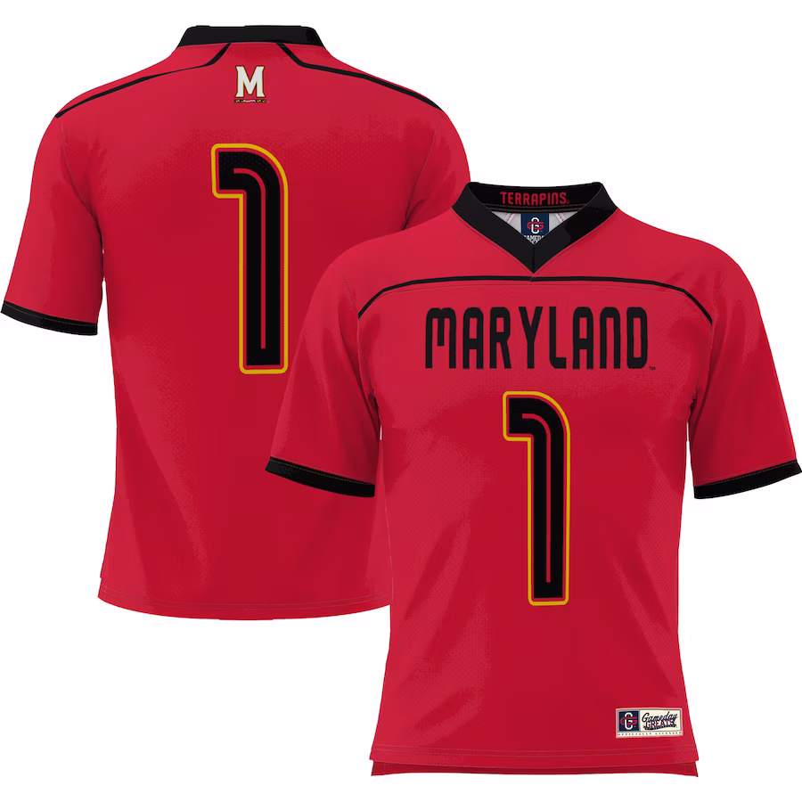 #1 Maryland Terrapins GameDay Greats Youth Men's Lacrosse Lightweight Fashion Jersey - Red - Jersey
