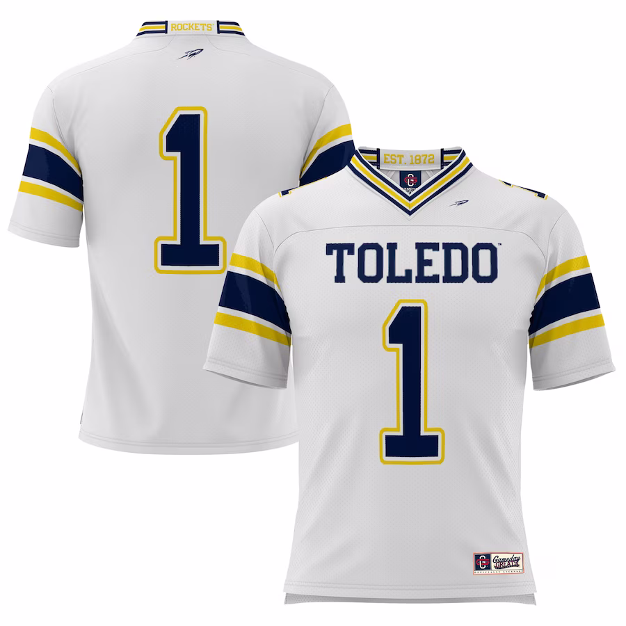 #1 Toledo Rockets GameDay Greats Endzone Football Jersey - White - Jersey