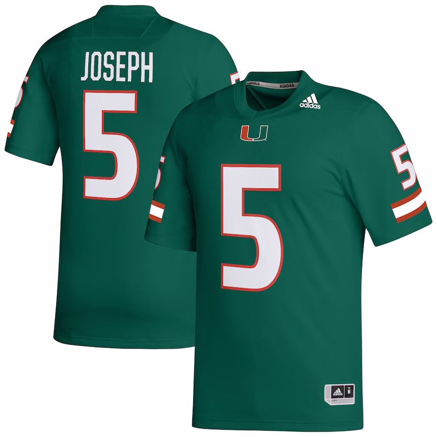 Ray Ray Joseph Miami Hurricanes adidas NIL Football Player Jersey - Green - Jersey