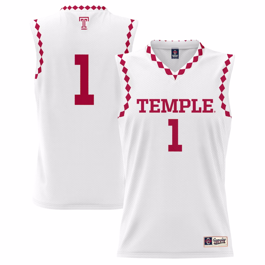 #1 Temple Owls GameDay Greats Unisex Lightweight Men's Basketball Fashion Jersey - White - Jersey