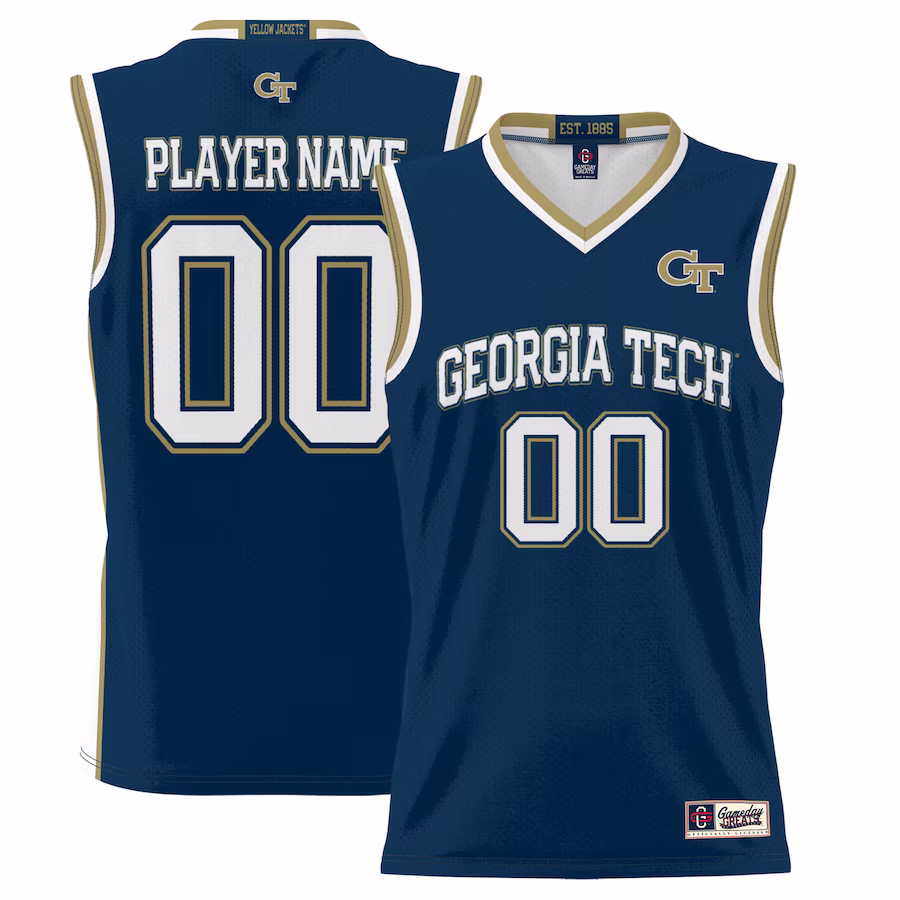 Georgia Tech Yellow Jackets GameDay Greats Unisex  Lightweight NIL Pick-A-Player Basketball Jersey - Navy - Jersey