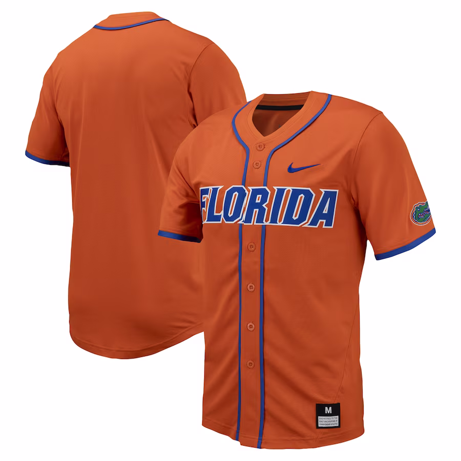 Florida Gators Nike Replica Full-Button Baseball Jersey - Orange - Jersey