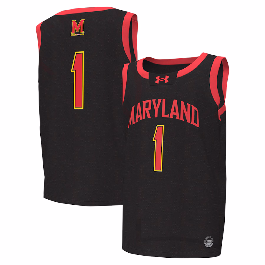 Youth Under Armour #1 Black Maryland Terrapins Replica Basketball Jersey - Jersey