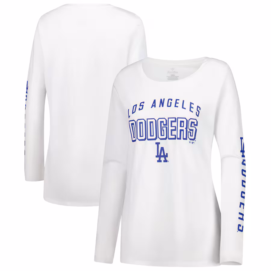 Women's Los Angeles Dodgers Fanatics White Team Long Sleeve T-Shirt - Jersey