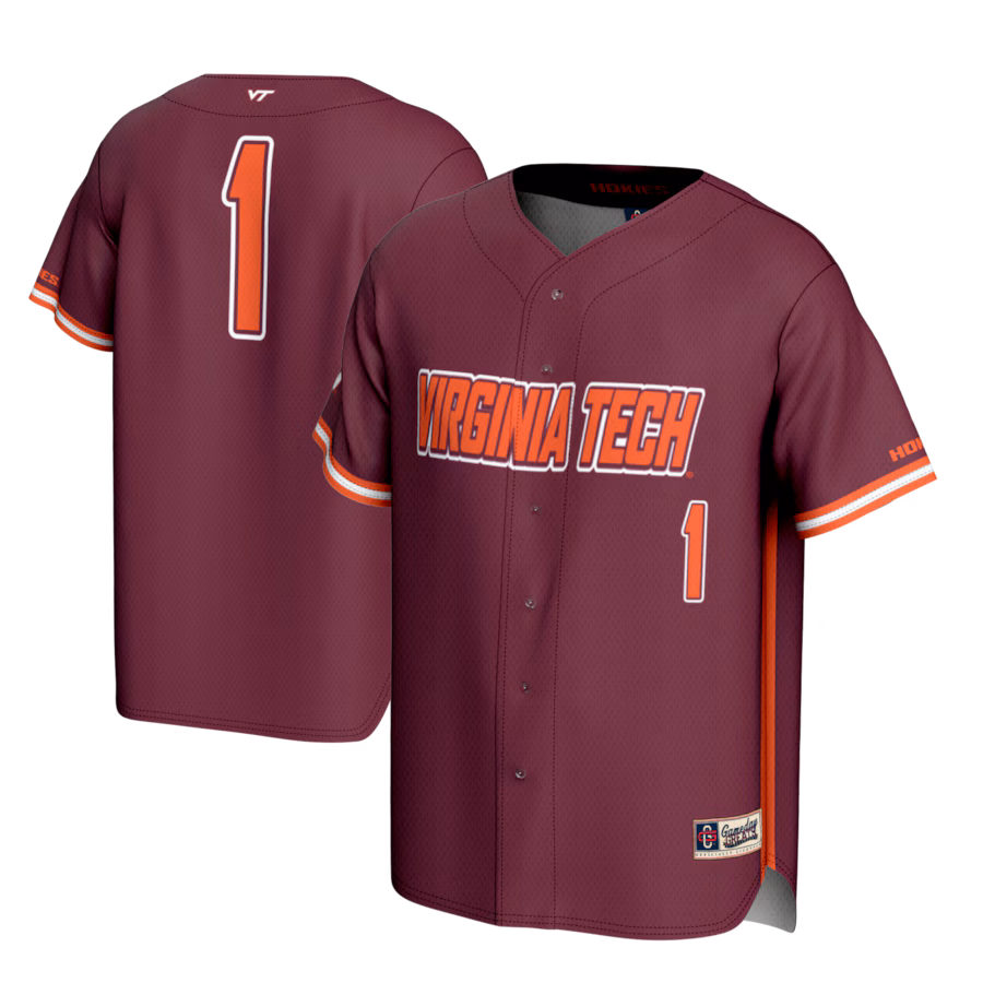 Youth GameDay Greats #1 Maroon Virginia Tech Hokies Lightweight Baseball Fashion Jersey - Jersey