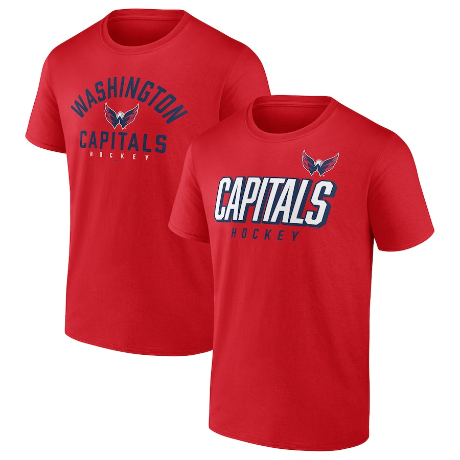 Men's Washington Capitals Fanatics Red Wordmark Two-Pack T-Shirt Set - Jersey