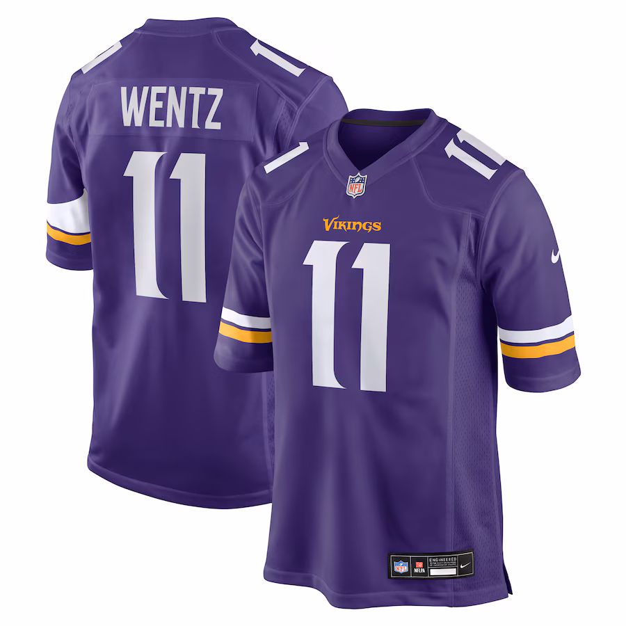 Men's Minnesota Vikings Carson Wentz Nike Purple Team Game Jersey - Jersey