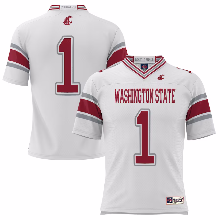 #1 Washington State Cougars GameDay Greats Endzone Football Jersey - White - Jersey