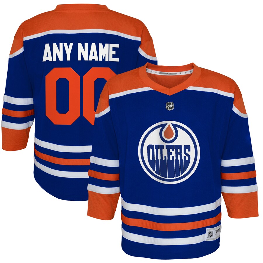 Youth Edmonton Oilers Royal Home Replica Custom Jersey - Jersey