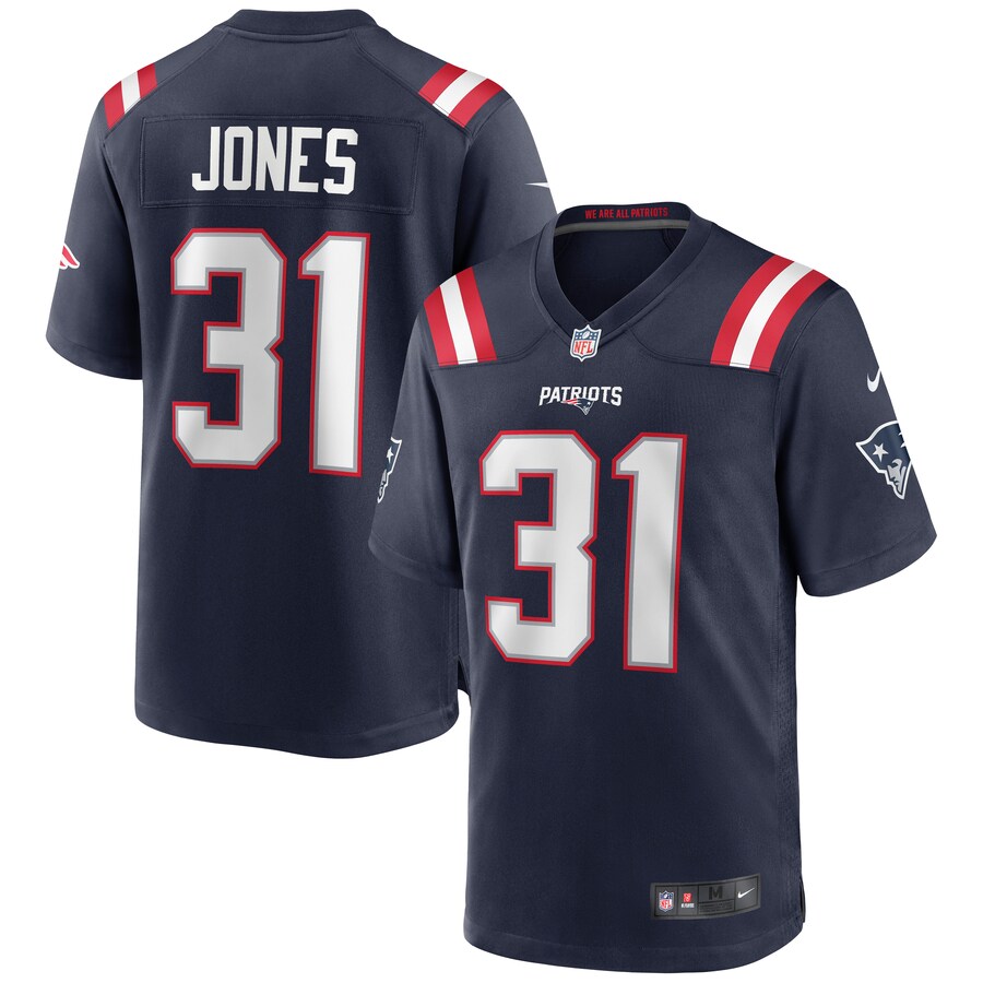 Men's New England Patriots Jonathan Jones Nike Navy Game Jersey - Jersey