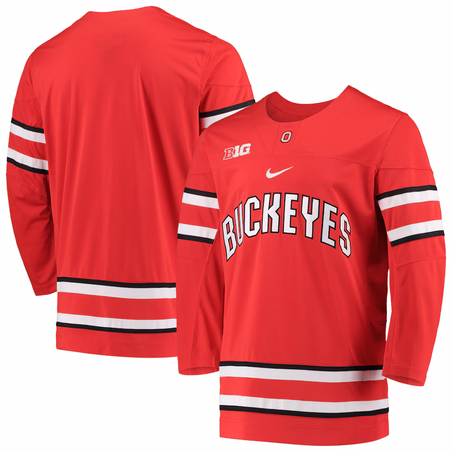 Men's Nike Scarlet Ohio State Buckeyes Replica Team Hockey Jersey - Jersey