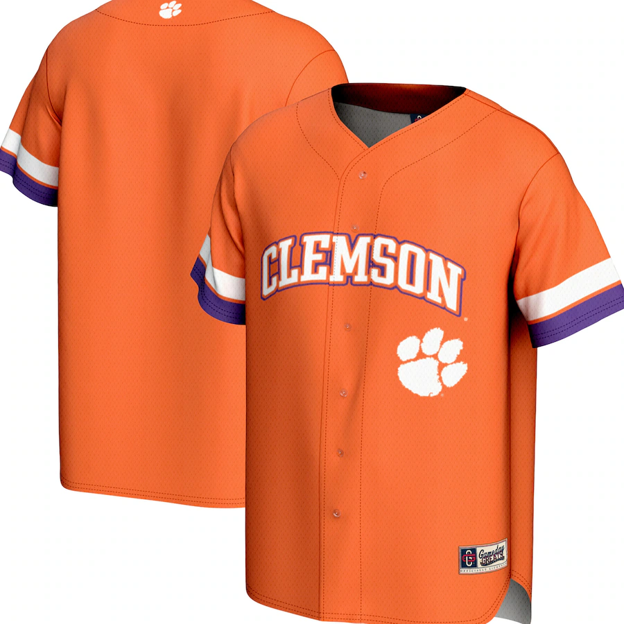 Men's GameDay Greats Orange Clemson Tigers Spirit Baseball Jersey - Jersey