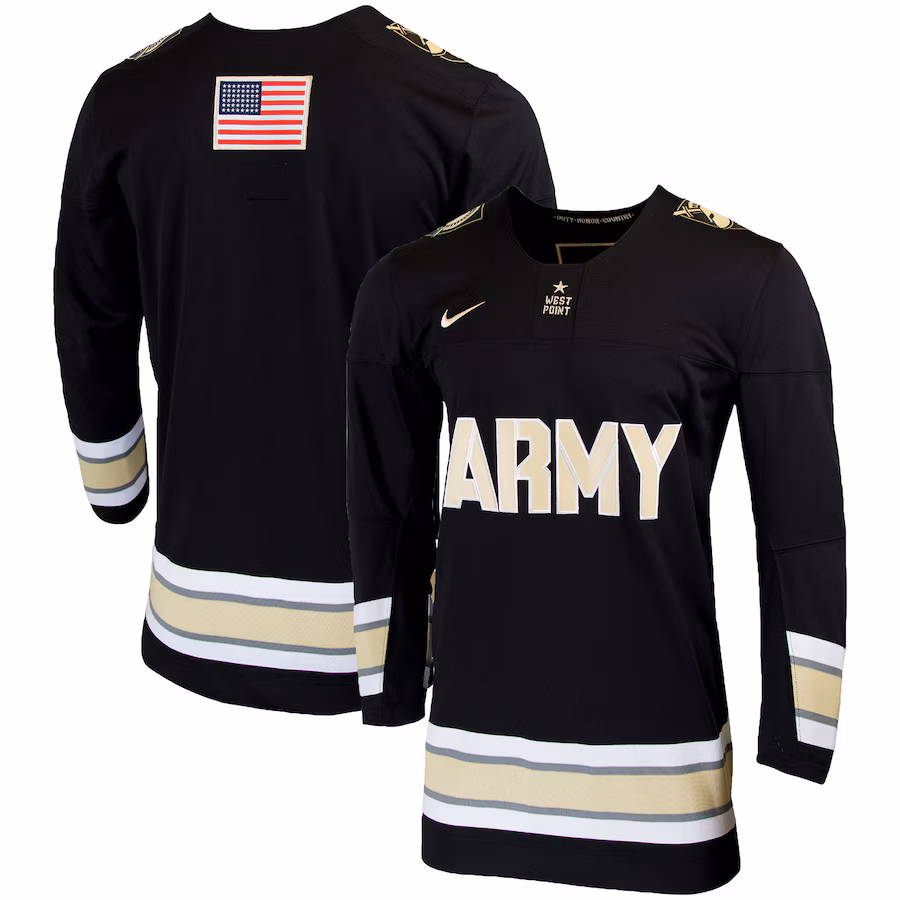Men's Nike Black Army Black Knights Replica College Hockey Jersey - Jersey
