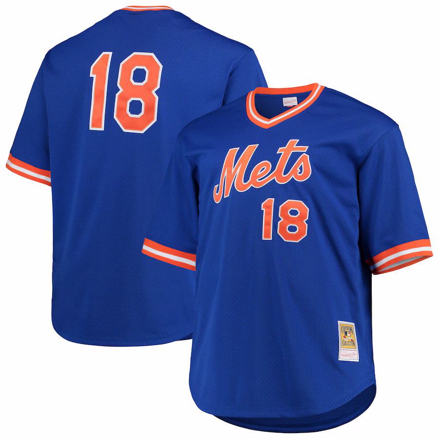 Men's New York Mets Darryl Strawberry Mitchell & Ness Royal Big & Tall Cooperstown Collection Mesh Batting Practice Jersey - Jersey