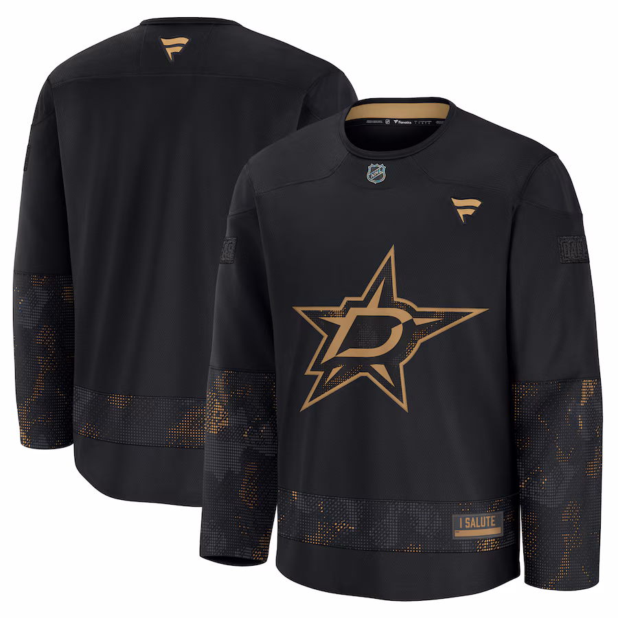 Men's Dallas Stars Fanatics Black 2024 Military Appreciation Practice Jersey - Jersey