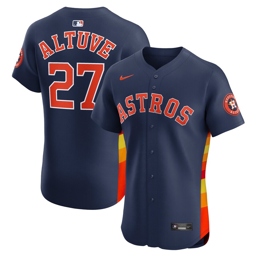 Men's Houston Astros Jose Altuve Nike Navy Alternate 2 Elite Player Jersey - Jersey