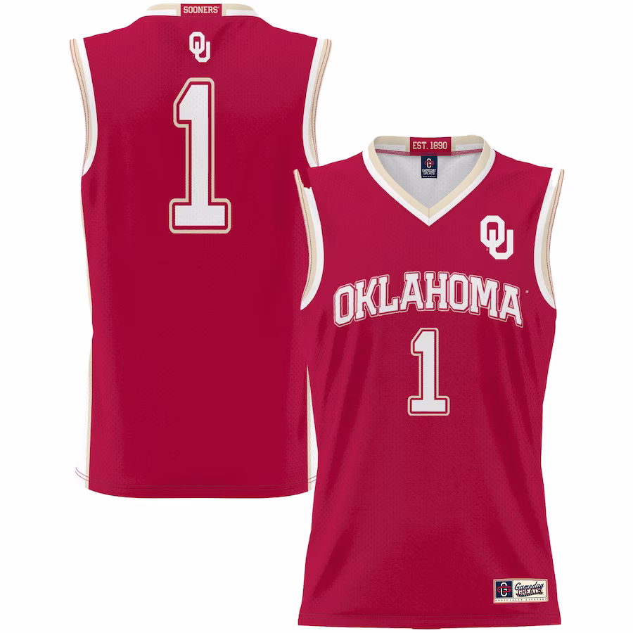 #1 Oklahoma Sooners GameDay Greats Unisex Lightweight Basketball Jersey - Crimson - Jersey