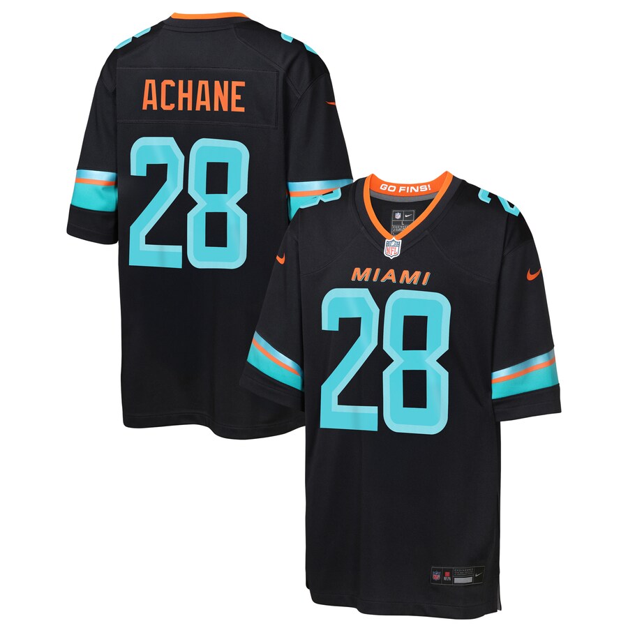 Youth Miami Dolphins De’Von Achane Nike Pitch Blue 2025 Rivalries Collection Game Jersey - Jersey