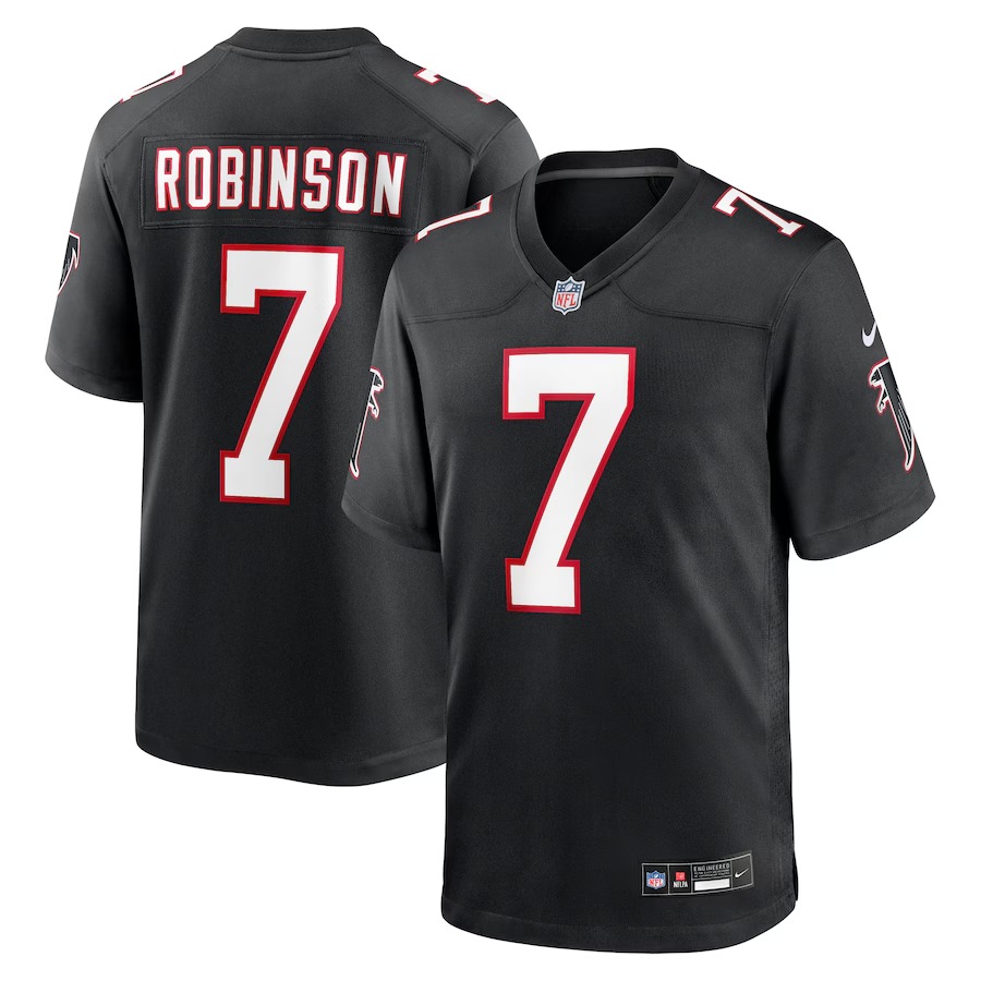Men's Atlanta Falcons Bijan Robinson Nike Black Throwback Game Jersey - Jersey