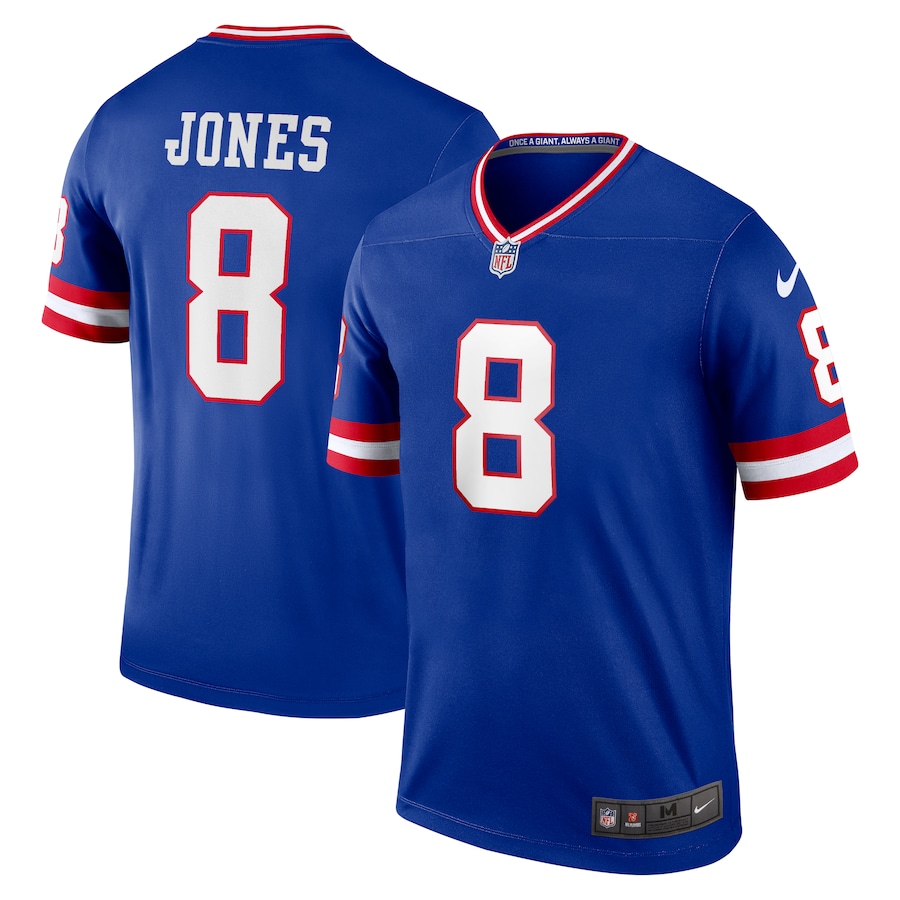 Men's New York Giants Daniel Jones Nike Blue Alternate Legend Player Performance Top - Jersey
