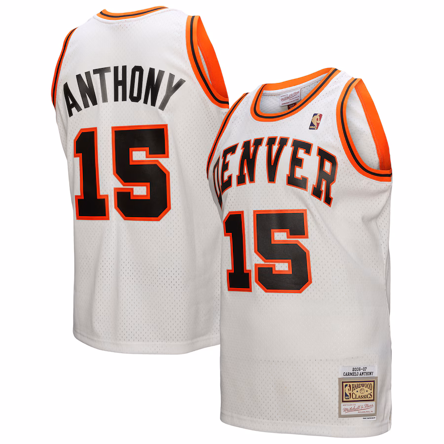 Men's Denver Nuggets Carmelo Anthony Mitchell & Ness White 2006/07 Swingman Jersey - Jersey