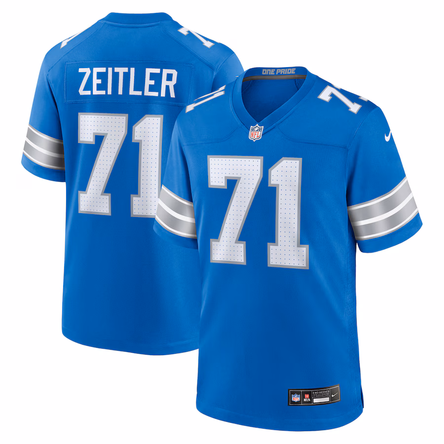 Men's Detroit Lions Kevin Zeitler Nike  Blue Game Jersey - Jersey
