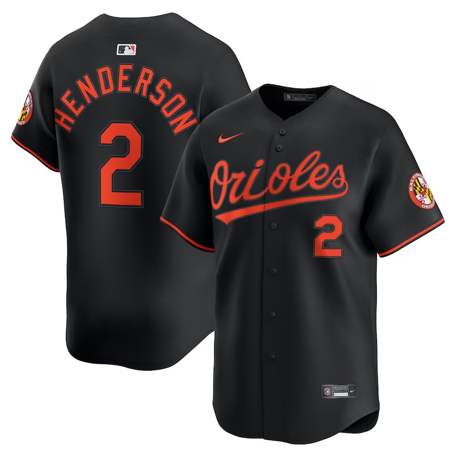 Men's Baltimore Orioles Gunnar Henderson Nike Black Alternate Limited Player Jersey - Jersey