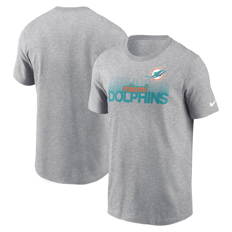 Men's Miami Dolphins  Nike Heather Gray Local Essential T-Shirt - Jersey