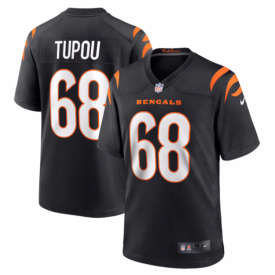 Men's Cincinnati Bengals Josh Tupou Nike Black Game Player Jersey - Jersey
