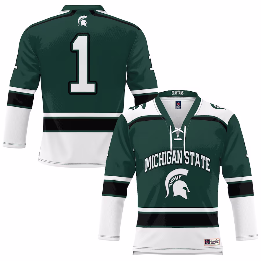 #1 Michigan State Spartans GameDay Greats Hockey Jersey - Green - Jersey