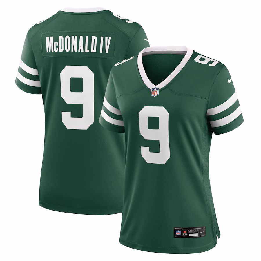 Women's New York Jets Will McDonald IV Nike Legacy Green Team Game Jersey - Jersey