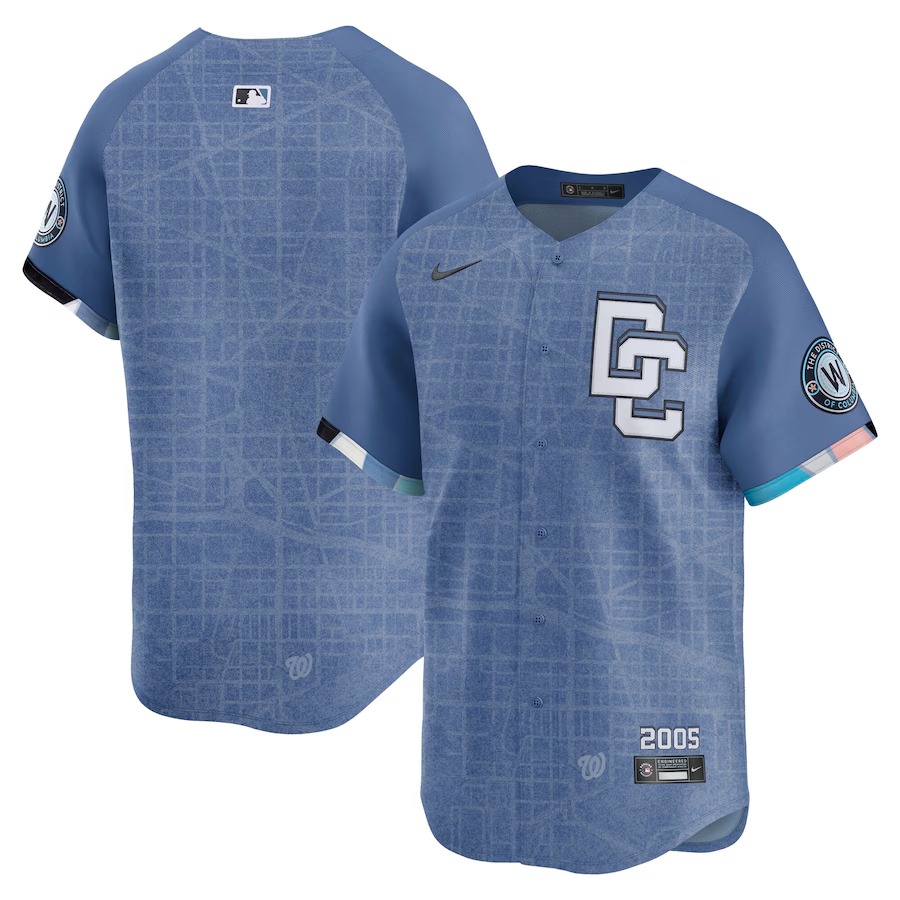 Men's Washington Nationals Nike Blue 2025 City Connect Limited Jersey - Jersey