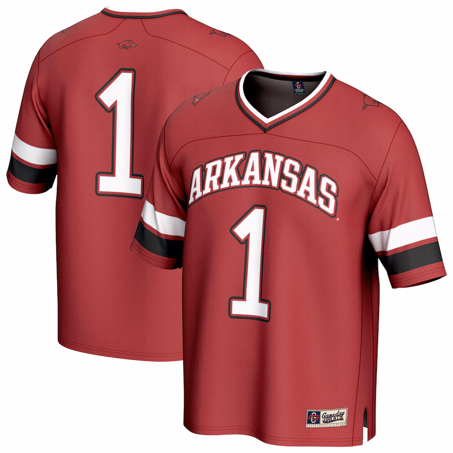 Unisex GameDay Greats #1 Cardinal Arkansas Razorbacks Lightweight Collegiate Football Fashion Jersey - Jersey