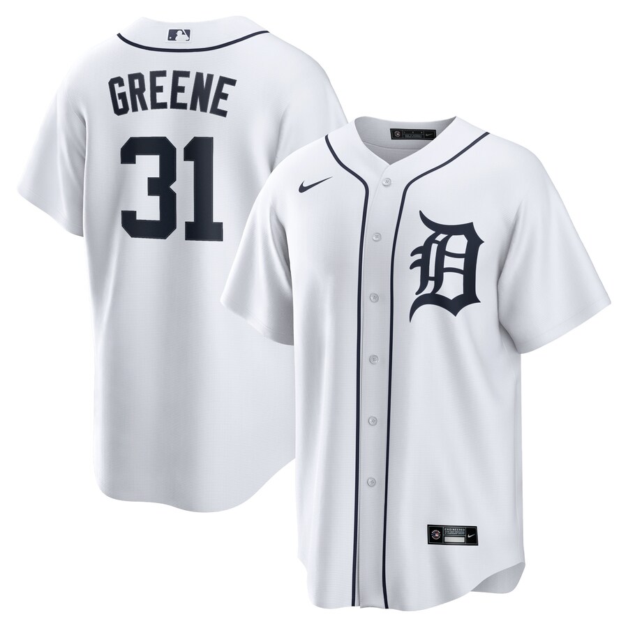 Men's Detroit Tigers Riley Greene Nike White Replica Player Jersey - Jersey